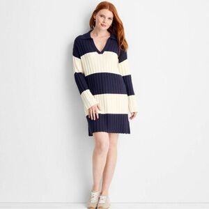 Striped Long Sleeve Knit Dress